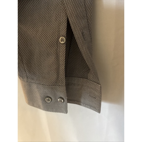 Hugo Boss Button Up Shirt Men 32/33 Gray Modern Fit Line Long Sleeve - Picture 5 of 8